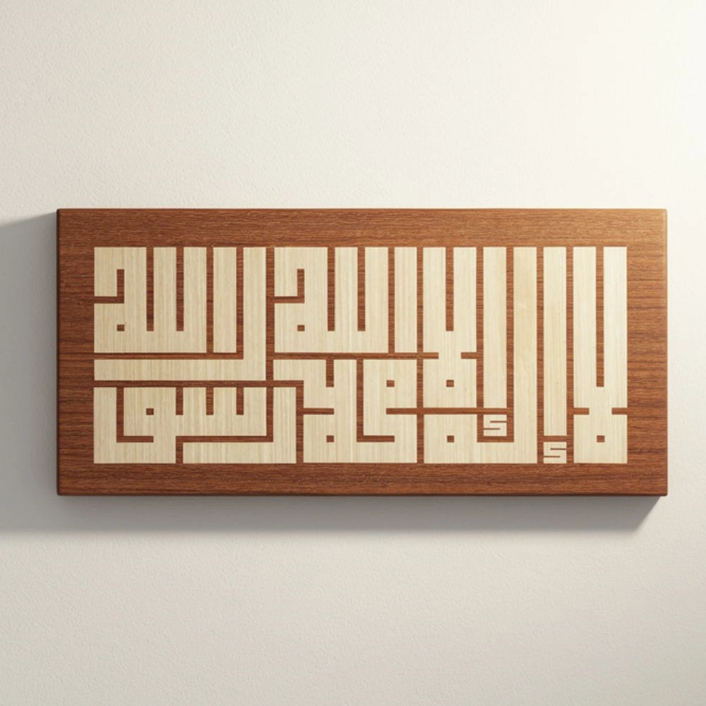 Hiasan Dinding Kayu Plywood – Kaligrafi Tauhid Laaillahailallah Kufi